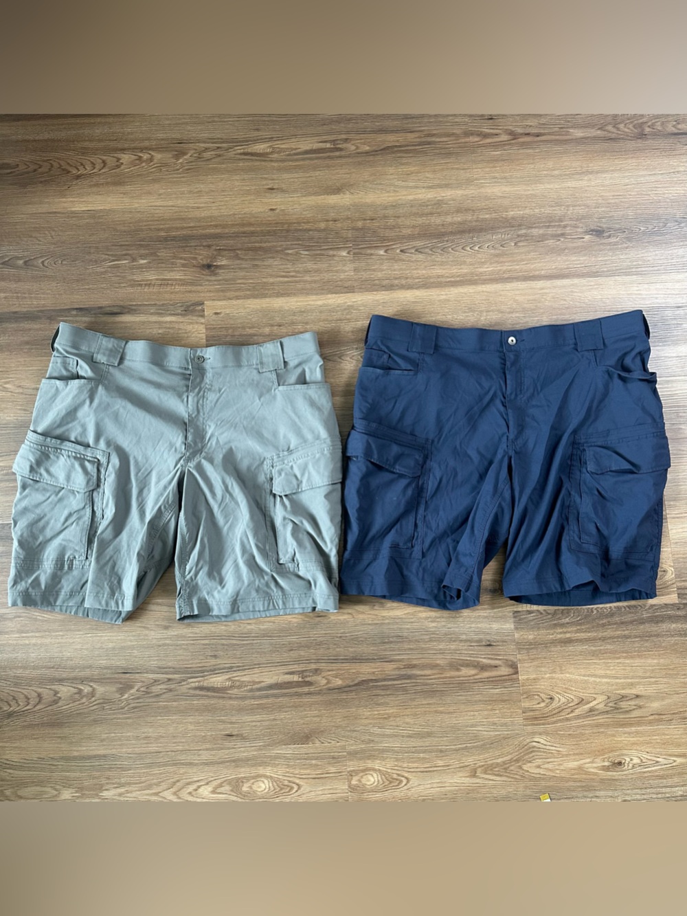Duluth Flex Dry On The Fly Cargo Shorts Men 44 11”Relaxed Gray Blue Lot Of 2